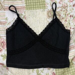 Aeropostale Black Lace Detail Top